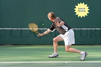 Picture of a man playing tennis.						
