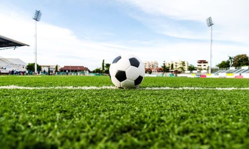 soccer ball on soccer field
