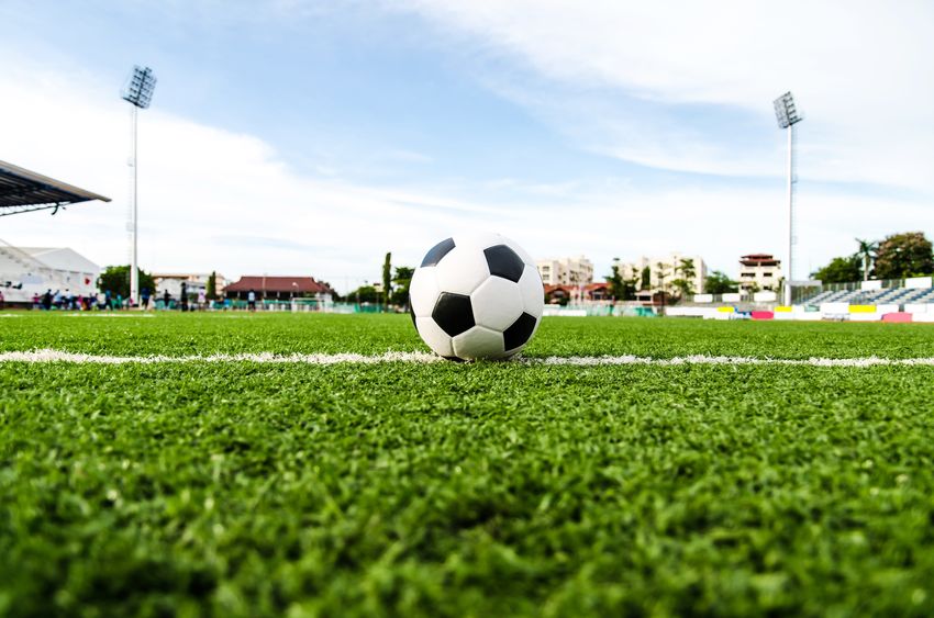 soccer ball on soccer field