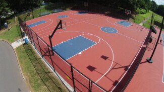 Fenced Basketball Court